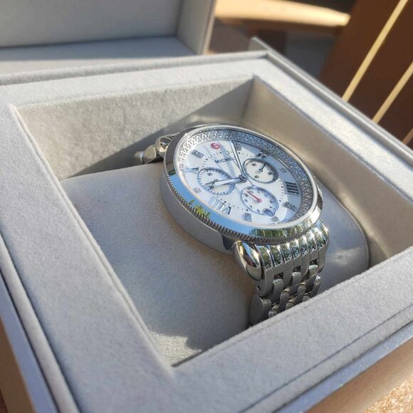 ***SOLD***  Beautiful LIKE NEW Michele Sport Sail Diamond Watch*** - Picture 2 of 9
